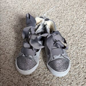 Cat & Jack Glittery Gray Kids Sneakers